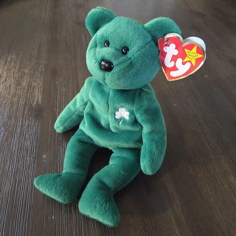 Ty Beanie Baby Erin The Bear 1997 Retired Plush Toy With Errors